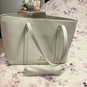 Nanette Lepore Cream Tote Bag with Pouch